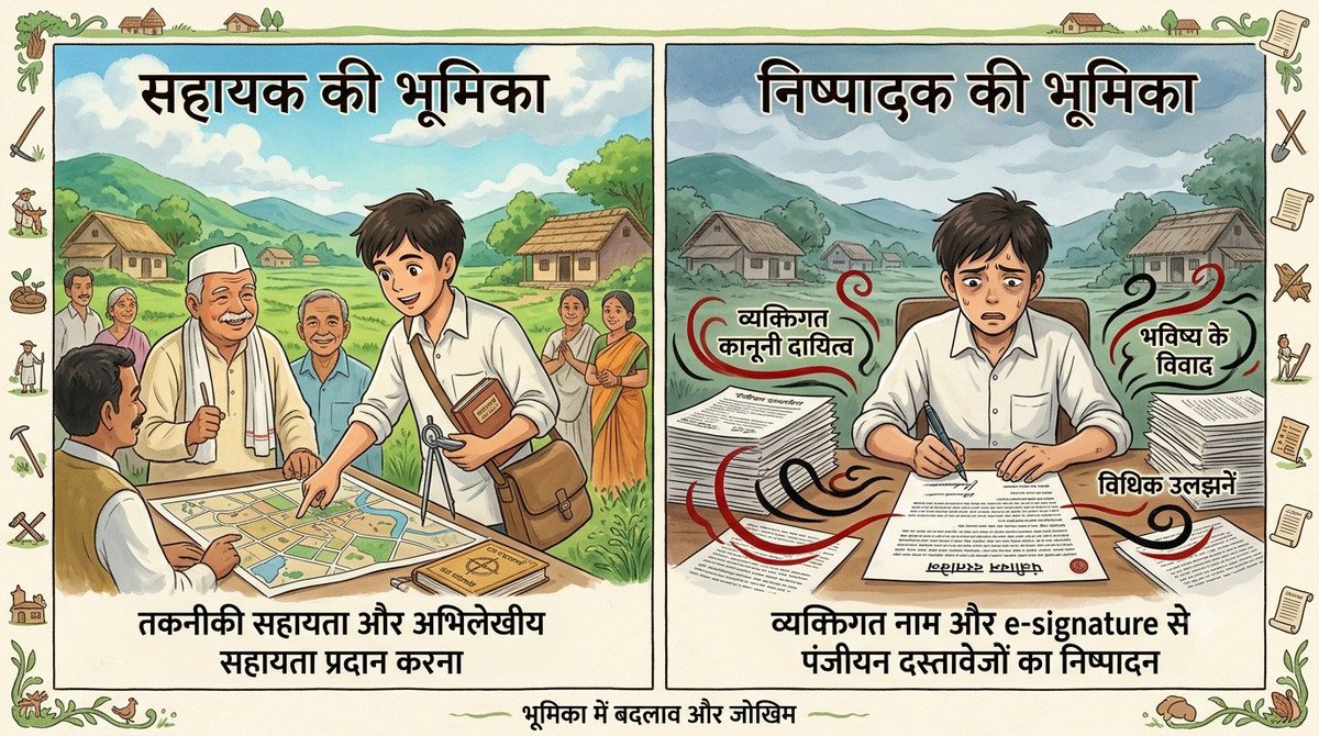 sigma_h7's tweet photo. पटवारी मैदानी स्तर पर कार्य करता है, लेकिन स्वामित्व योजना के निष्पादन की संपूर्ण जवाबदेही उसी पर आने से अनावश्यक विवाद एवं कार्रवाई की स्थिति बनती है। निष्पादक की भूमिका से पटवारी को मुक्त कर पारदर्शी एवं स्पष्ट व्यवस्था लागू की जाए।
#swamitvamp 
@DrMohanYadav51 @CMMadhyaPradesh https://t.co/vfBQO4LjNp