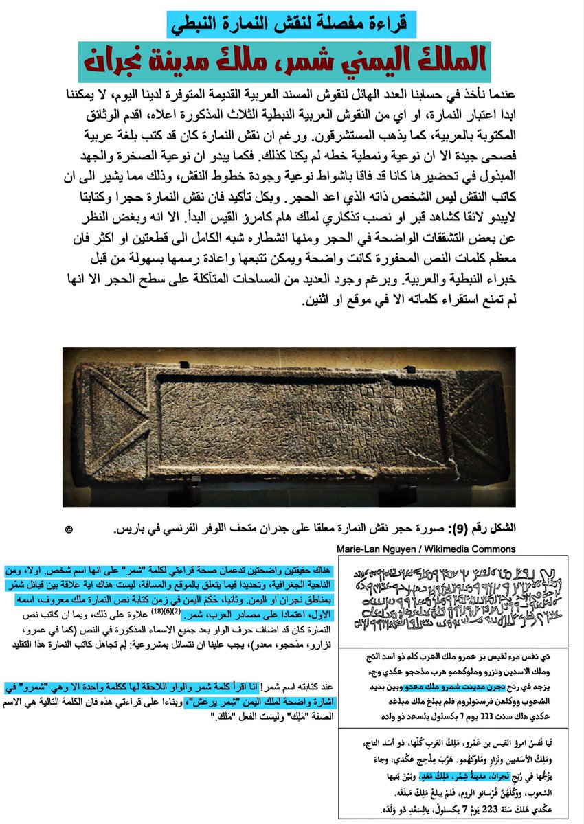 marthdAlrda3i's tweet photo. @Thamerct @CR_RONLD0 ياطبل هذا نقش أثري حقيقي ومحفوظ في متحف اللوفر ، اشهر واكبر متحف في العالم
ورقم النقش المتحفي AO 4083
مكتوب بالخط النبطي ونشرته دارسات اكاديميه متخصصه

التاريخ مايرحم انت تبعي وتابع لي شئت ام ابيت  ابحث وادرس واقرا عن تاريخ نجران واثاراها بتذهلك الحقيقه المكمنه في طي حضاراتي https://t.co/hVZZKfq7ex