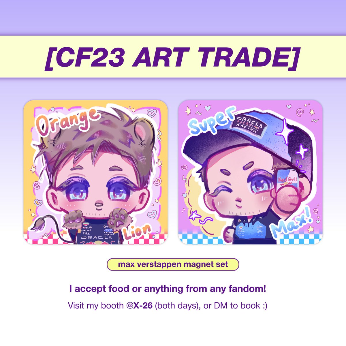 y0nqie's tweet photo. I'll be bringing these max magnet set for art trade to cf ^^, if anyone wants to trade come visit my booth or dm to book :D #cf23 https://t.co/1al7QPEKU8