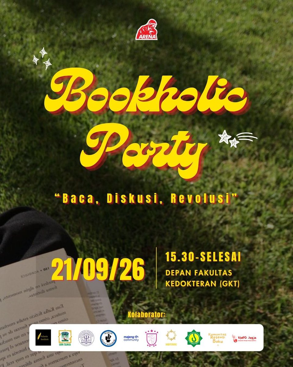 lpmarena_'s tweet photo. Mari melawan dengan membaca buku!!
#bookparty #uinsuka https://t.co/jYsnasneCi