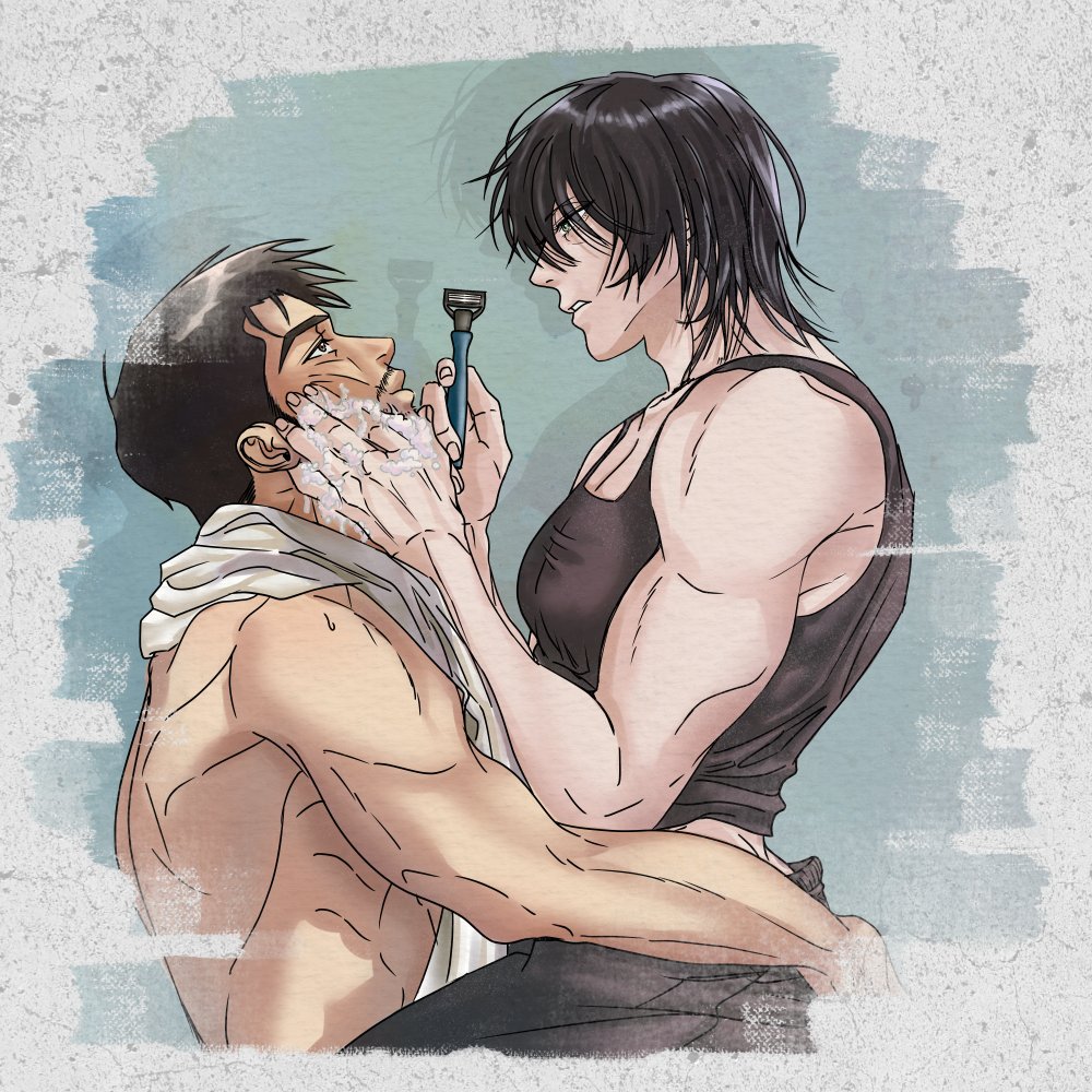 moemoenist's tweet photo. trust exercise. #時甚 #ShiuToji

(Shiu will cut Touji;s hair later) https://t.co/lDblTJsebw