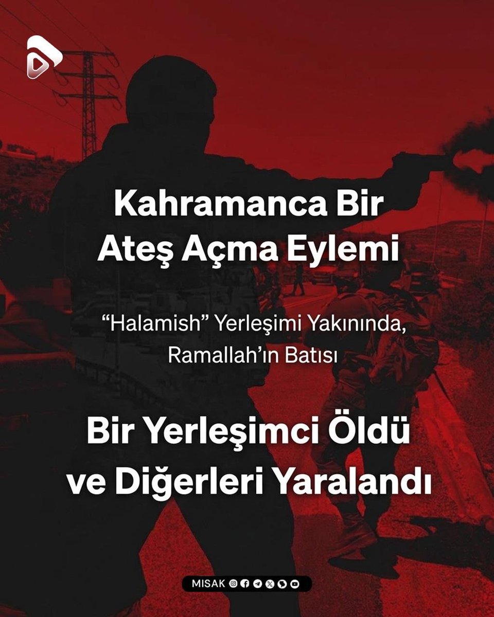 misak_tr's tweet photo. 🔰 Netanyahu'nun Mescid-i Aksa'ya düzenlediği baskından saatler sonra,
Ramallah'ın batısındaki "Halamish" yerleşim birimi yakınlarında gerçekleştirilen kahramanca silahlı eylemde bir yerleşimci öldü, diğerleri ise ağır şekilde yaralandı.
#TSvGS
#Trabzon
#GAZZE
#MISAK https://t.co/z4PlMscw9W