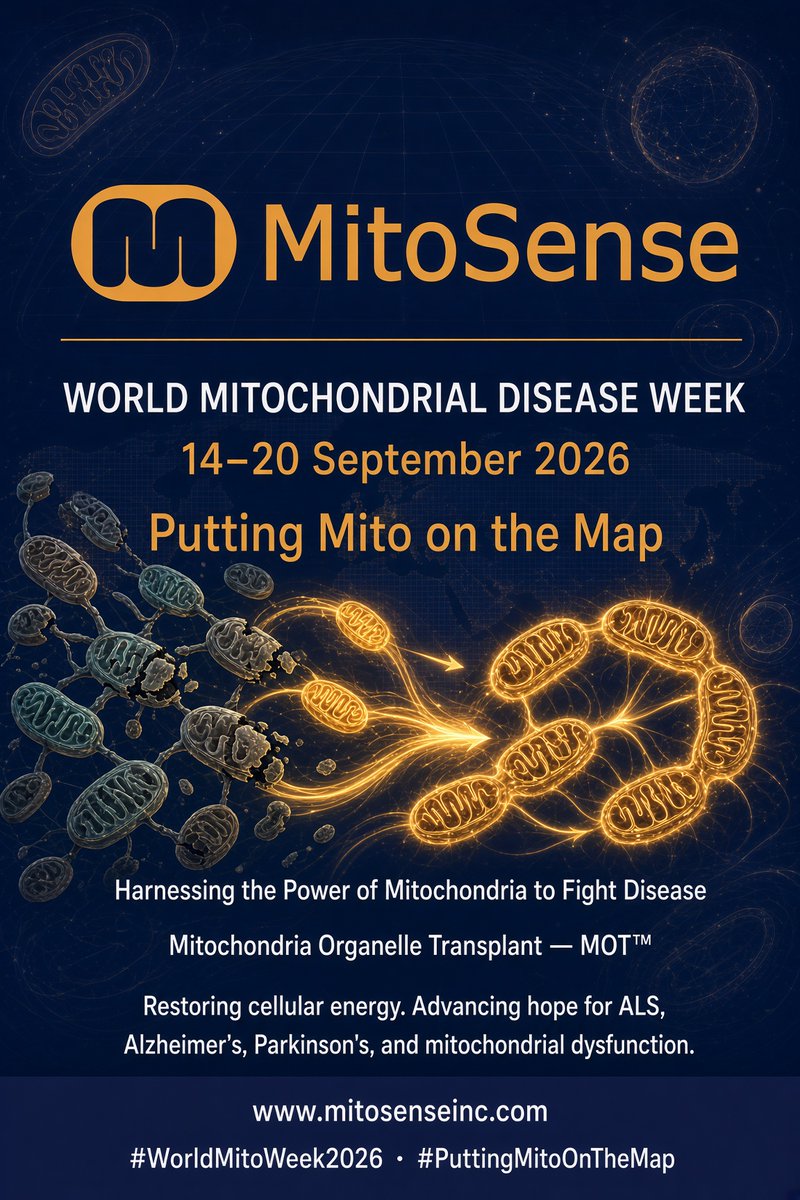 MitoSenseInc's tweet photo. Today is the last day of #WorldMitoWeek2026.
Follow us as our Doctors and scientific team work to tackle #mitochondria dysfunction in order to fight chronic disease. https://t.co/kvYcXbZMo0