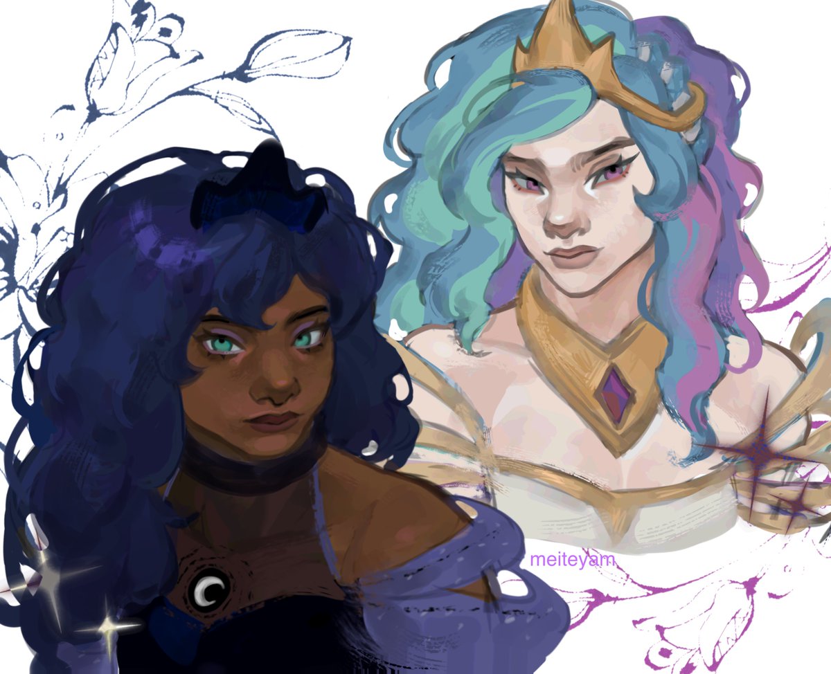 meiteyam's tweet photo. old princess celestia and nightmare moon fanart i archived on mi tt 🐣🐣🐣

#nightmaremoon is MINE

#mlp #mylittlepony https://t.co/HDZVJTS6Un