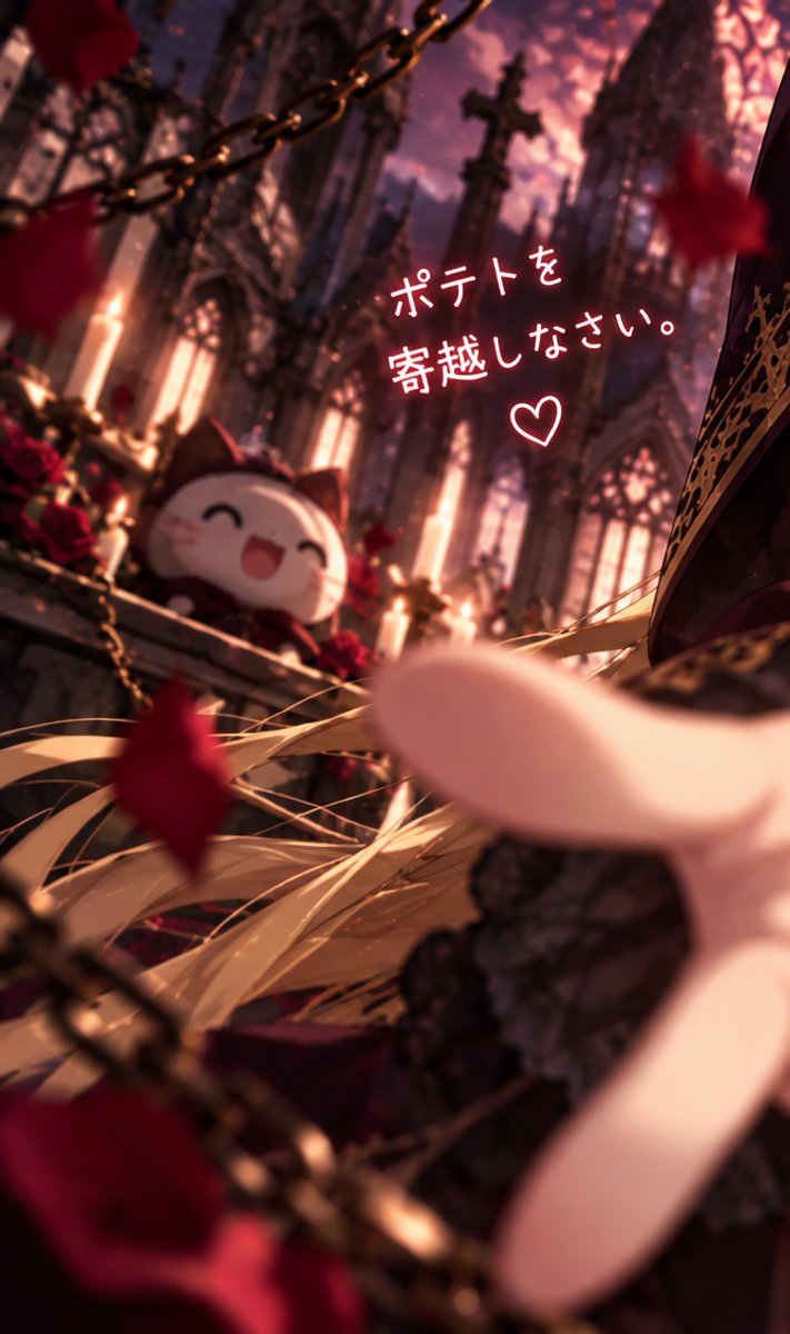 THE_KERORINA's tweet photo. わたくしのことを可愛いと思ってくださったのですか？

ふふ……ありがとうございます。
とても素直で結構です。

では、そのお気持ちを証明していただきましょう。

ポテトを持ってきた者から、入信を許可いたします。

もちろん、
Mサイズで。

ふふ……
神は細部に宿るのですよ。🖤

―ケロりな教団｜Supreme Priestess 🖤

 #無理はするもんじゃない