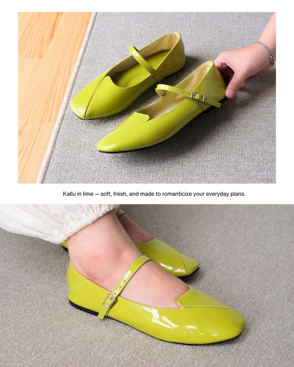 Oceanofinds's tweet photo. ini hidden gem banget! Kalian harus Notice brand ini pliss! 

seneng banget nemu sandal dan flatshoes warna ijo avocado cakep banget gini 😩🥑 https://t.co/M7eCZIPOIV