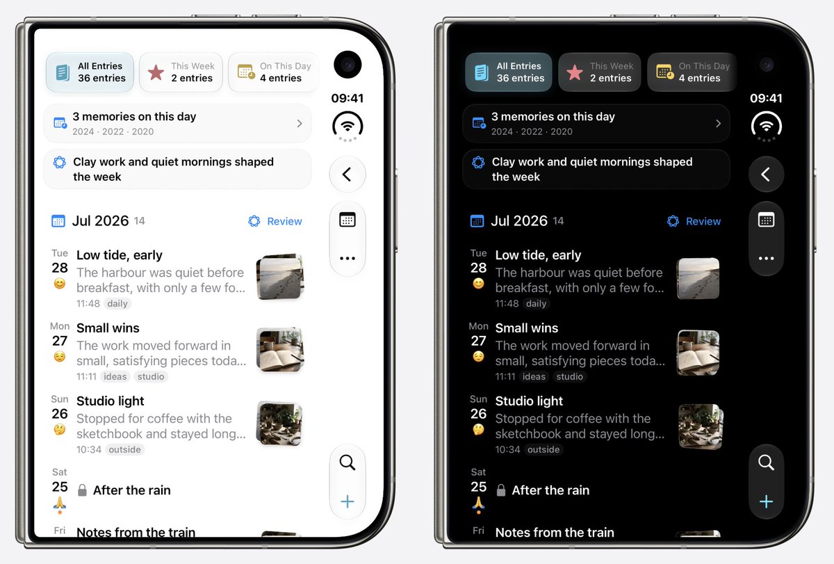 wellscode's tweet photo. Echo looks lovely on the folded display on the Duo. Working on some lovely touches with the stacks of images animating subtly as you scroll. https://t.co/JBM2OnKf5C