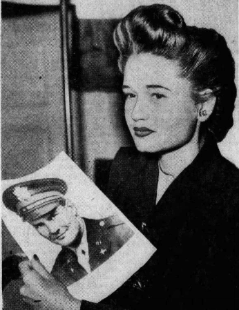 fold3's tweet photo. Presumed dead after his plane exploded over Burma in 1943, Lt. Harold W. Goad's wife, Helen, accepted his posthumous medals and eventually remarried. 18 months later, she got the news: Harold was alive in a Rangoon POW camp.

Helen annulled her 2nd marriage and welcomed him home. (photo from L.A. Examiner, 5-9-1945): https://t.co/2xURZFBkvw