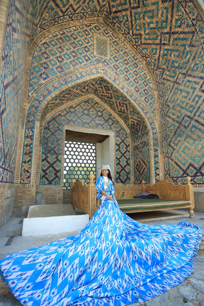 TravelSeeWrite's tweet photo. Uzbekistan Travel Thread (8/10)  

If ancient Silk Road fairy tales had an epicenter, it’s Samarkand 💙

Stand in awe at Registan Square’s towering mosaic madrasas, climb the turquoise avenue of Shah-i-Zinda, and explore cities that were thriving before Rome was built! 

Pro Tip: Definitely get the flying dress shoot done. That $100 USD is totally worth it.

#Samarkand #Registan #SilkRoad #TravelDiaries #Uzbekistan #TravelSeeWrite #SoloTravel #BudgetTravel #CentralAsiaTravel #TravelSeeWrite