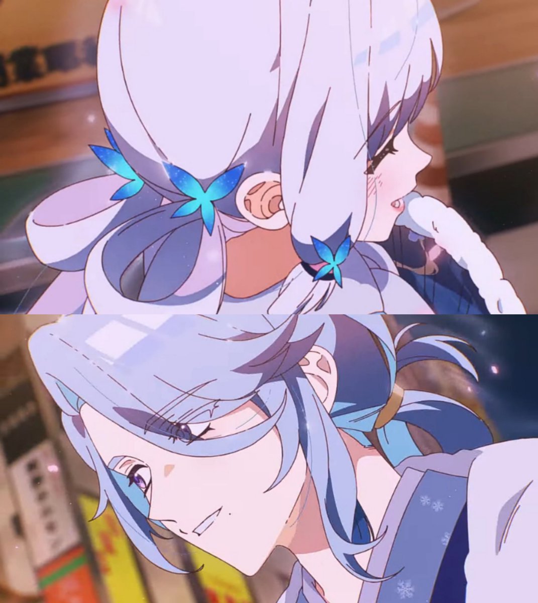 hoyoblue's tweet photo. The kamisato siblings in the hoyofair animation look at them 🥹🥹 https://t.co/1WcwAv2qE5