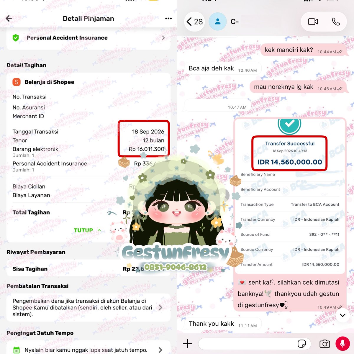 gestunfresy's tweet photo. Alhamdulillah masuk gestun ✨🍓

💸spaylater 11.5jt🔥
💸gopaylink 7.8jt🔥
💸indodana 16jt🔥
💸gopaylater 8jt🔥

🦚Trusted 1000% dijamin uang di tf ke kalian
🦚bignom get spesial fee🤑🎉
🦚fast transfer, fast response❤️‍🔥

#zonauang #testigestunfresy https://t.co/PZhm1MsAAk