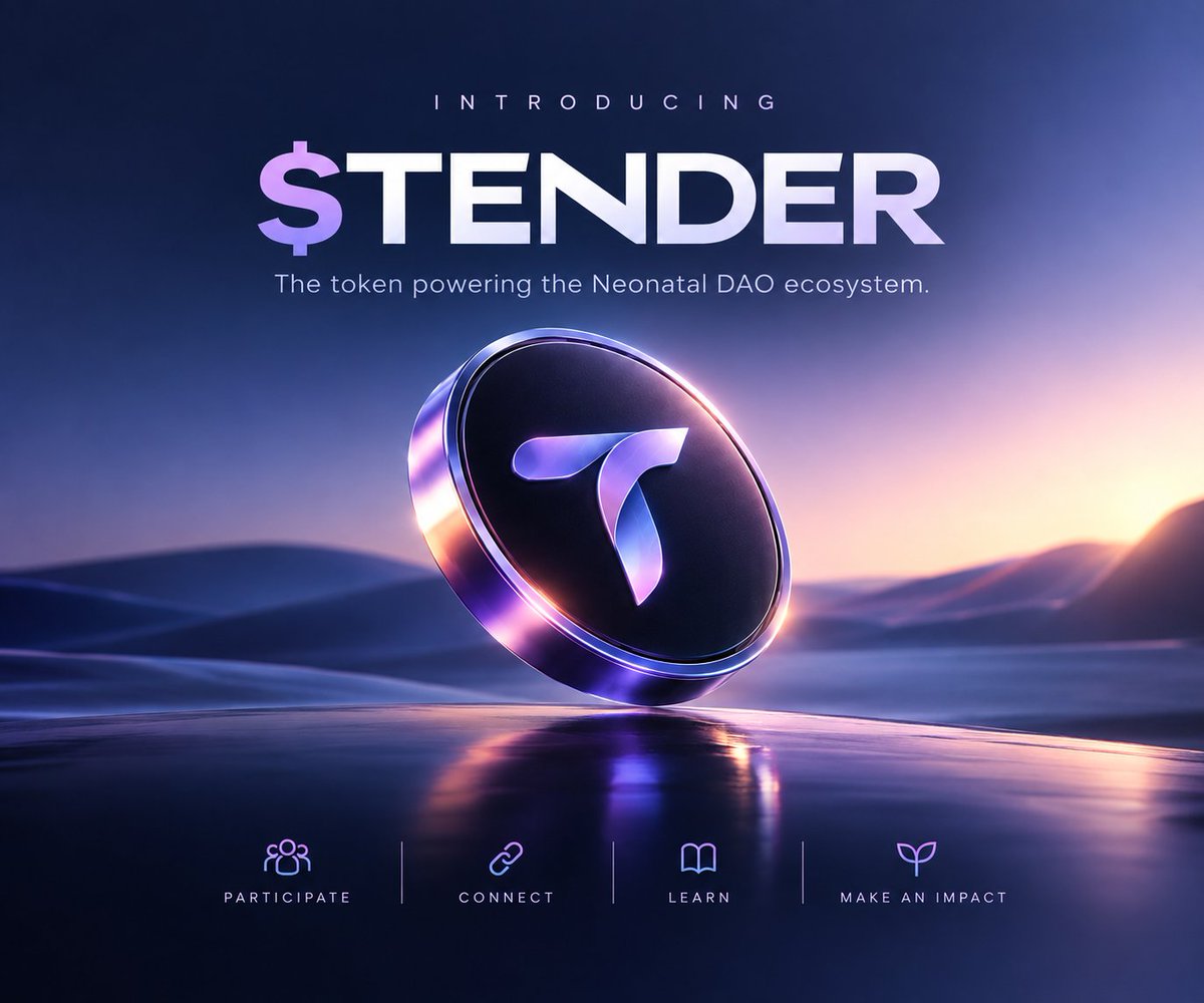 NeonatalDao's tweet photo. Introducing $TENDER: the token powering the Neonatal DAO ecosystem.

Healthcare has no shortage of information. What it often lacks is a better way to connect research, knowledge, people, technology and resources around the problems that matter.

That is what Neonatal DAO is being built to address. Our focus is on reproductive health, from neonatal and maternal survival to fertility and general reproductive wellbeing.
And at the centre of this ecosystem is:
$TENDER

$TENDER is designed to connect participation in the Neonatal DAO ecosystem with health-focused products, publications, education and initiatives being built around it.

As the ecosystem develops, $TENDER is intended to have utility across participation, access and ecosystem activities, creating a shared economic layer around our thematic areas.

We are building a world where better reproductive health knowledge can travel faster, useful tools can reach more families, researchers and professionals can collaborate more effectively, and communities can participate in something larger than themselves.

The ecosystem is beginning 

$Tender: Legal tender for the tender moments of life ✨️ ✨️
