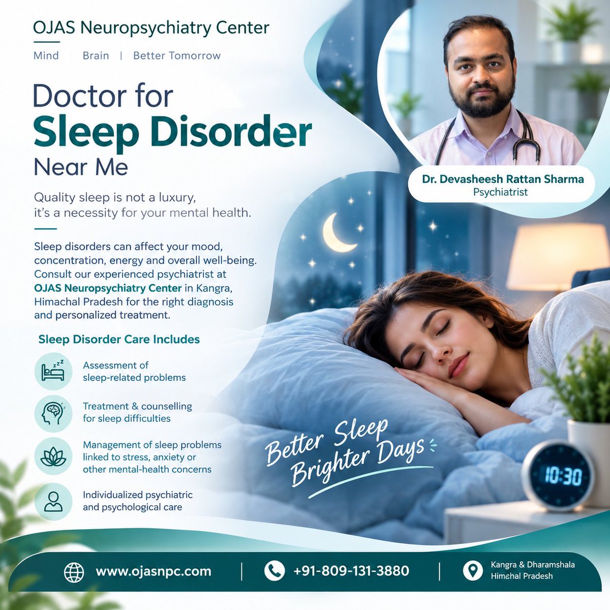 ojasnpc's tweet photo. Doctor for sleep disorder near me
At OJAS Neuropsychiatry Center, a psychiatric evaluation can help identify possible causes of disturbed sleep, including stress, anxiety, depression, medication effects or other associated conditions. 
https://t.co/vHCAJyysi2
#mentalhealth https://t.co/OM9tu1MCjD