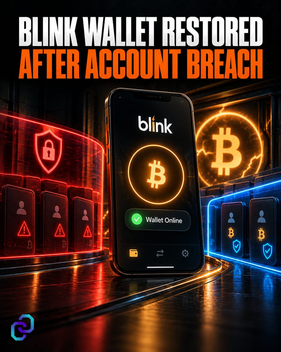 ChainReporterHQ's tweet photo. Blink Wallet has restored service after an attacker accessed and withdrew funds from a few dozen custodial accounts.
#Bitcoin #BlinkWallet #CryptoSecurity https://t.co/TVTJKiTUWM