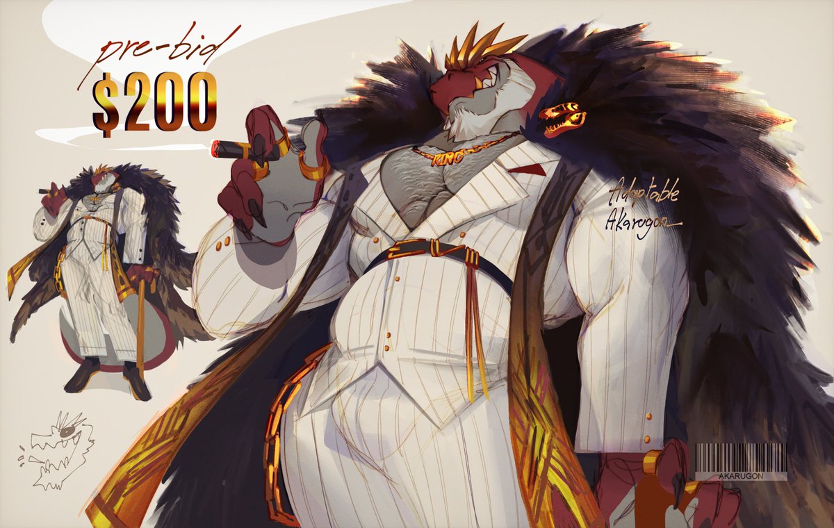 akarugon_'s tweet photo. CRIME BOSS TYRANTRUM ADOPT ⚜️‼️

pre-bids for this guy are available, feel free to dm !! https://t.co/OXoZpSWzhc