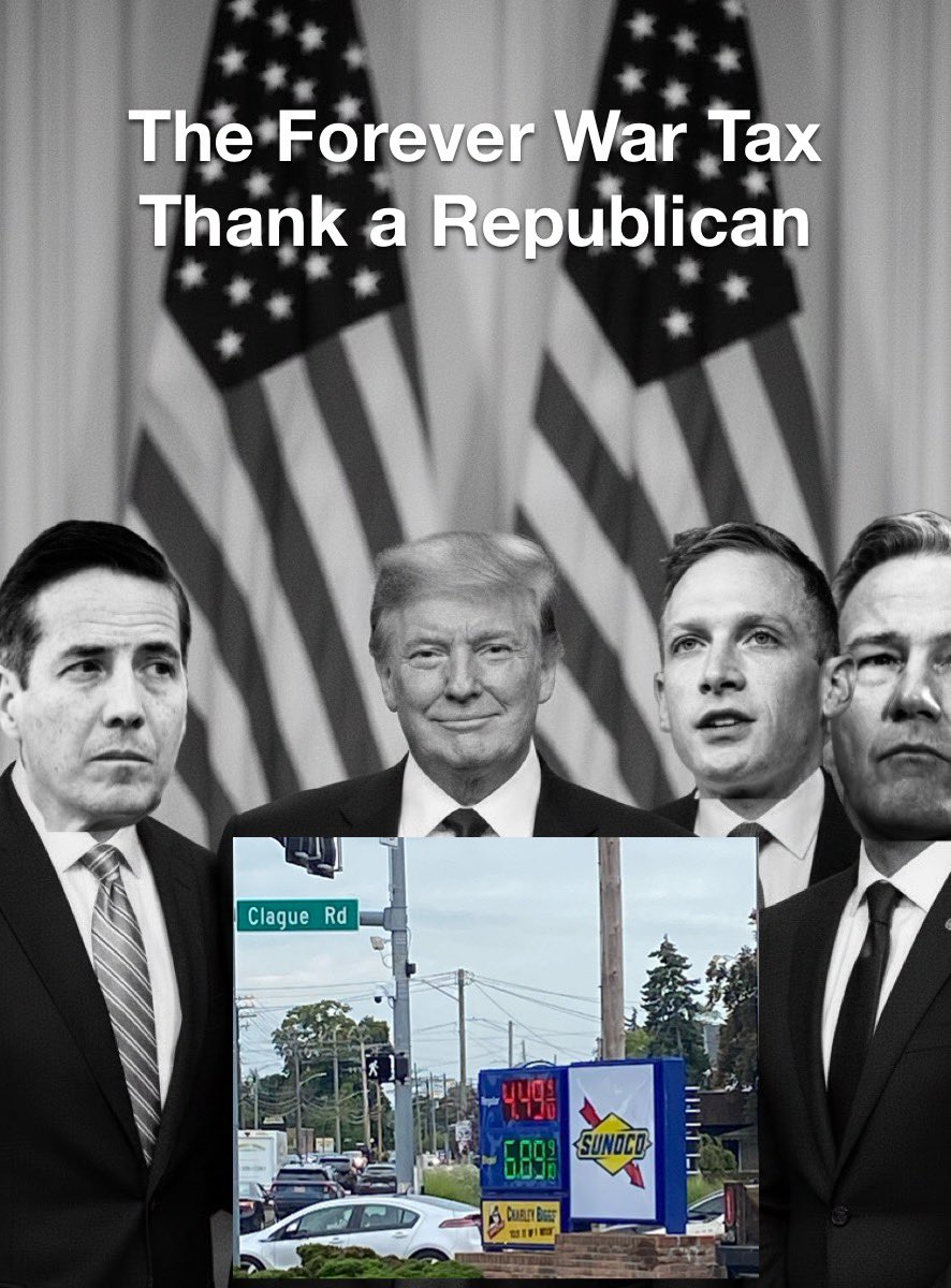 StojicAndrey's tweet photo. Another day - another day of do nothing Ohio Republicans
They screw up and you bay the price. #midterms2026 #votethemout #gasgas #inflation #maxmiller https://t.co/03aWNCrRgO