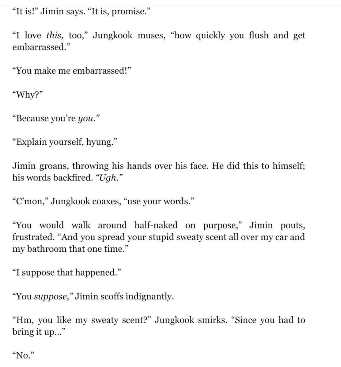alittleether's tweet photo. Every dirty filthy secret is aired out in ch 4 btw 😌

This smut scene is alr 6k long and Jungkook is still fully clothed 💀 so for now enjoy a glimpse into the very much drawn out foreplay kskssk; they talk A LOT &amp; I am dialogue maxxing 🤪

(Slight 🔞) https://t.co/5rxFb4UaeN
