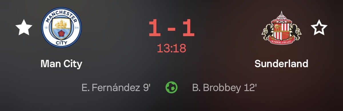 Scott3040's tweet photo. 1-1 SUNDERLAND! THEY DIDN’T EVEN LET MAN CITY CELEBRATE! 😭🔥
CITY SCORED, SUNDERLAND RESPONDED IMMEDIATELY! No time to enjoy the lead! What a response from Sunderland! 👀⚡ https://t.co/ArQDGEUPxX