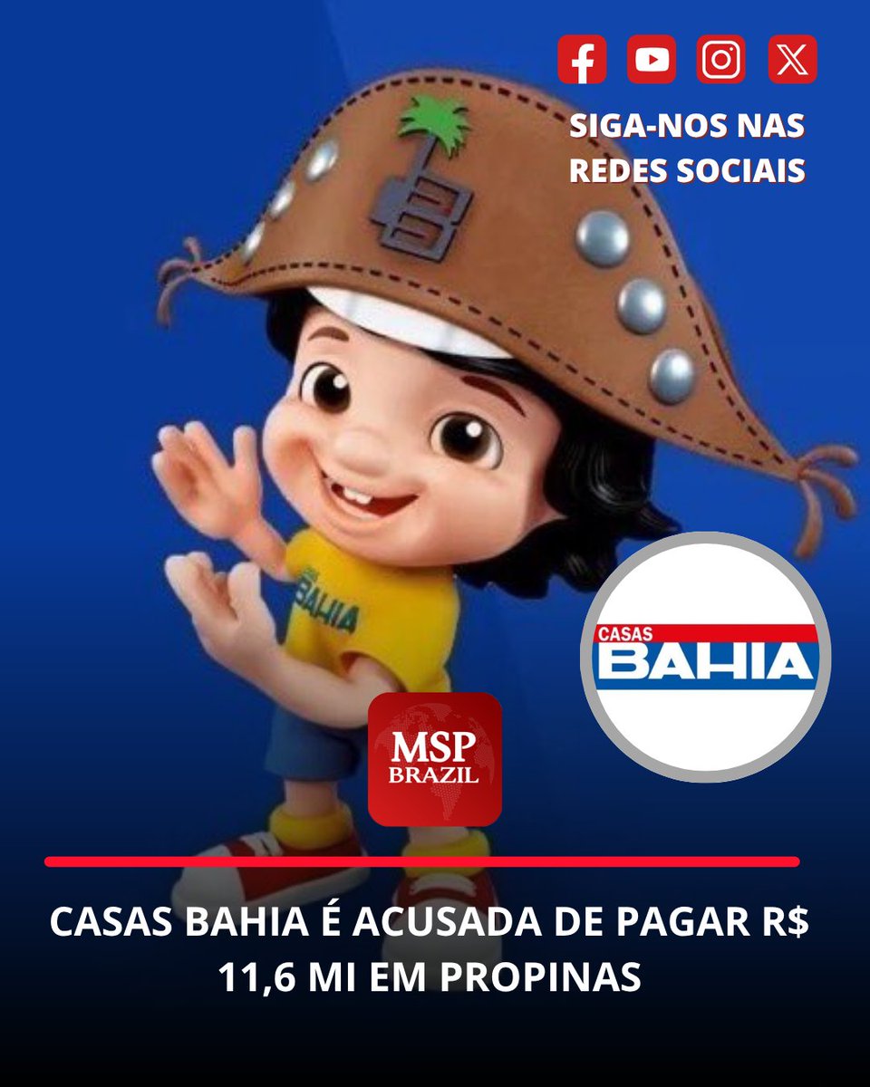 mspbra's tweet photo. 🚨 CASAS BAHIA É ACUSADA DE PAGAR R$ 11,6 MI EM PROPINAS

Nova denúncia do MP-SP aponta que a varejista teria pago ao menos R$ 11,6 milhões para obter vantagens em créditos de ICMS

O valor consta de uma planilha apreendida pelos investigadores. A empresa nega irregularidades. https://t.co/8u963DDlS0