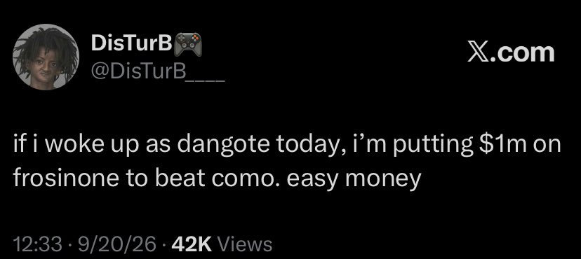 DisTurB____'s tweet photo. dangote odds 😂😂😂 https://t.co/phxXLknt19