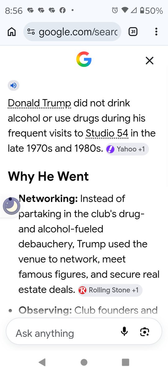 doubles2outlook's tweet photo. I respect trump but u went to studio 54 a lot in the 70s and 80s the same time you started having sexual accusations against u.. 
And you were sober the whole https://t.co/yMtHTEICUn don't dance or touch them..what to believe..you got horny from alcohol or drugs during that time. https://t.co/mt1l4hDlVD