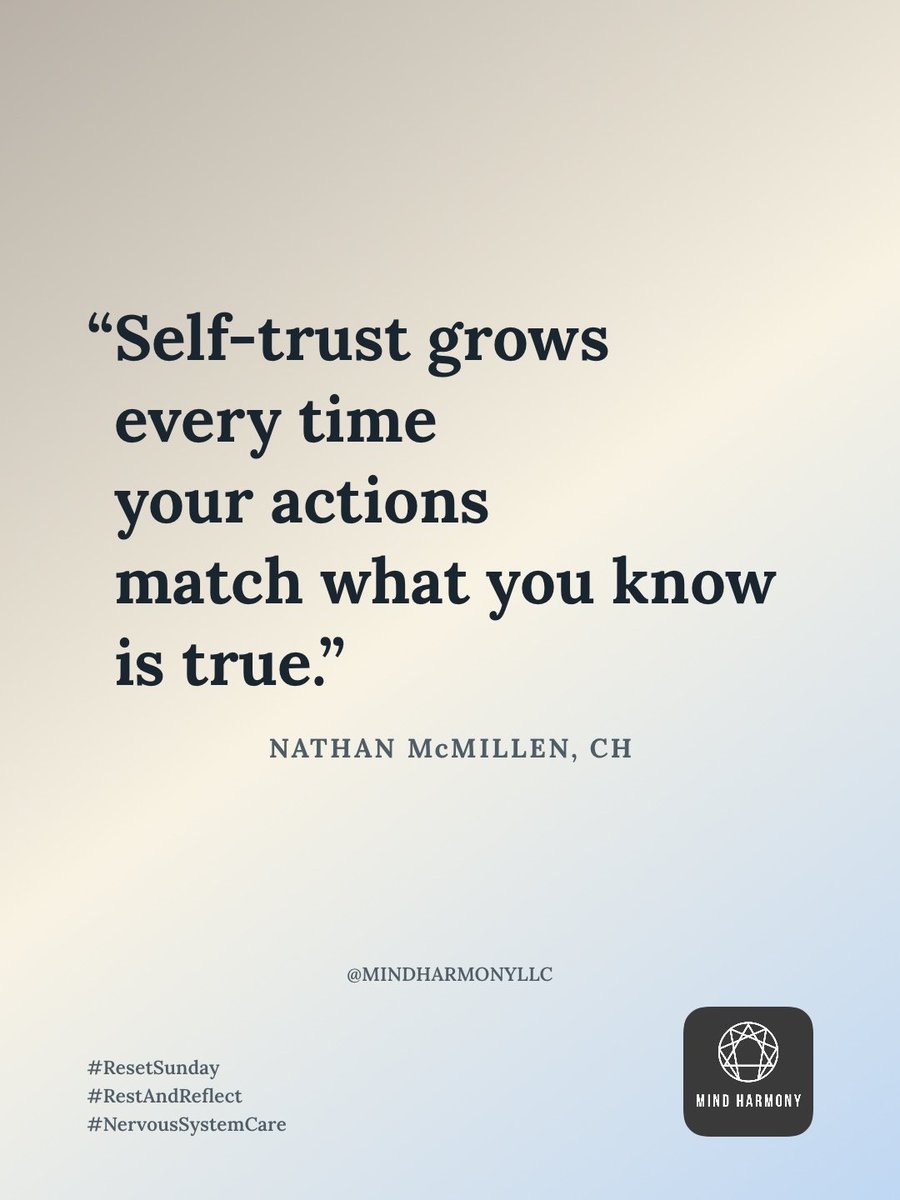 MindHarmonyLLC's tweet photo. Let today's actions strengthen self-trust.

#ResetSunday #RestAndReflect
#NervousSystemCare #MindHarmony #PersonalizedGrowth #EveryDayChange https://t.co/JcFr4PG3iV