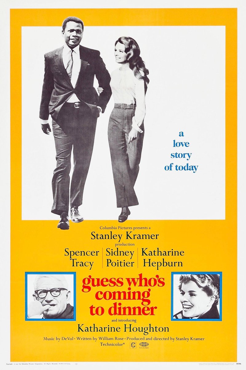 AndrewToddTodd's tweet photo. @BasedSolutions1 One of the first movies that did that was 1967's "Guess Who's Coming to Dinner." The film was directed by a Jewish man named Stanley Kramer https://t.co/vLbGDvPvOv