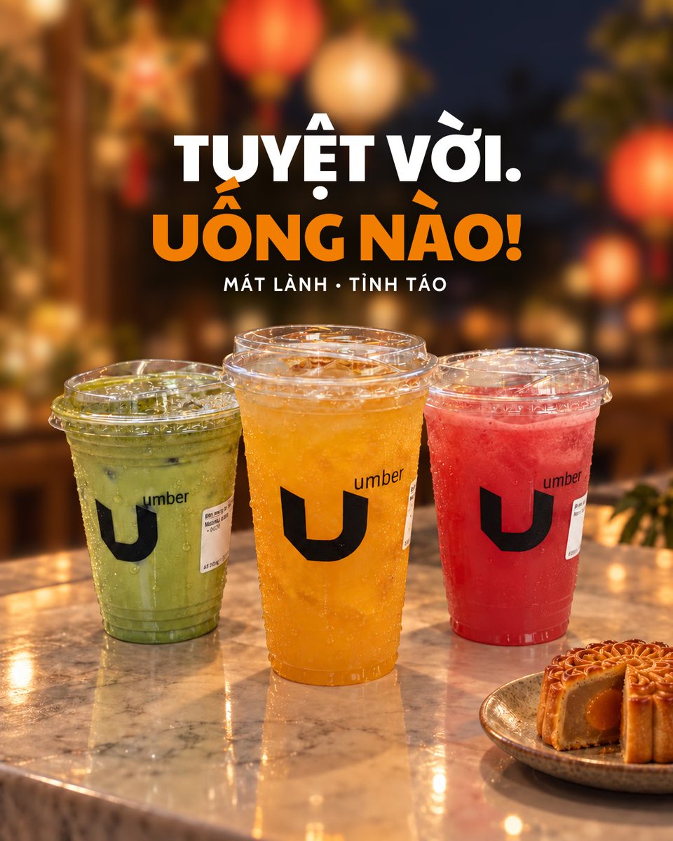 umber_coffee's tweet photo. TUYỆT VỜI. UỐNG NÀO! ✨ 
Bánh Trung Thu, bánh dẻo, bánh ngọt có mặt khắp mọi nơi. Umber gợi ý tuần này mình chọn thêm một ly thật thanh mát để cân bằng nhé!
☕ Cold Brew Ủ Lạnh
🍑 Trà trái cây
🍊 Nước ép trái cây tươi
#UmberCoffee #ColdBrew #TraTraiCay #TrungThu https://t.co/VI4TD5ySfG
