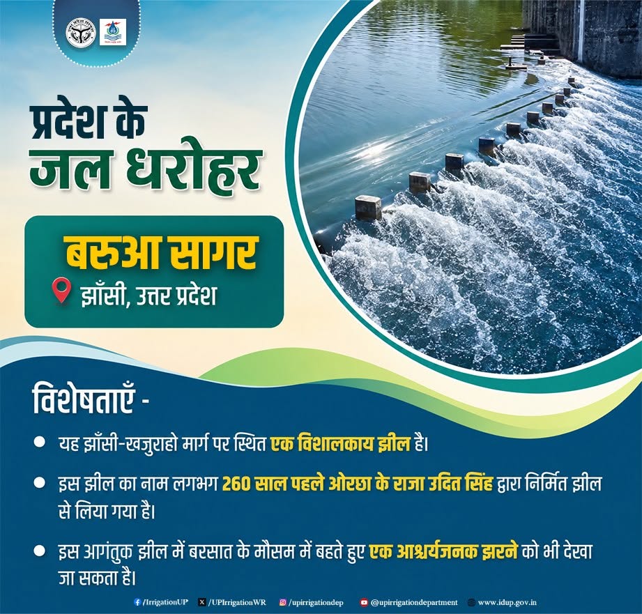 UPIrrigationWR's tweet photo. बरुआ सागर, झाँसी का ऐसा प्राचीन जल धरोहर, जहाँ प्राकर्तिक सौंदर्य और इतिहास की गूंज का एक साथ अनुभव होता है। https://t.co/LCv8MgBTmx