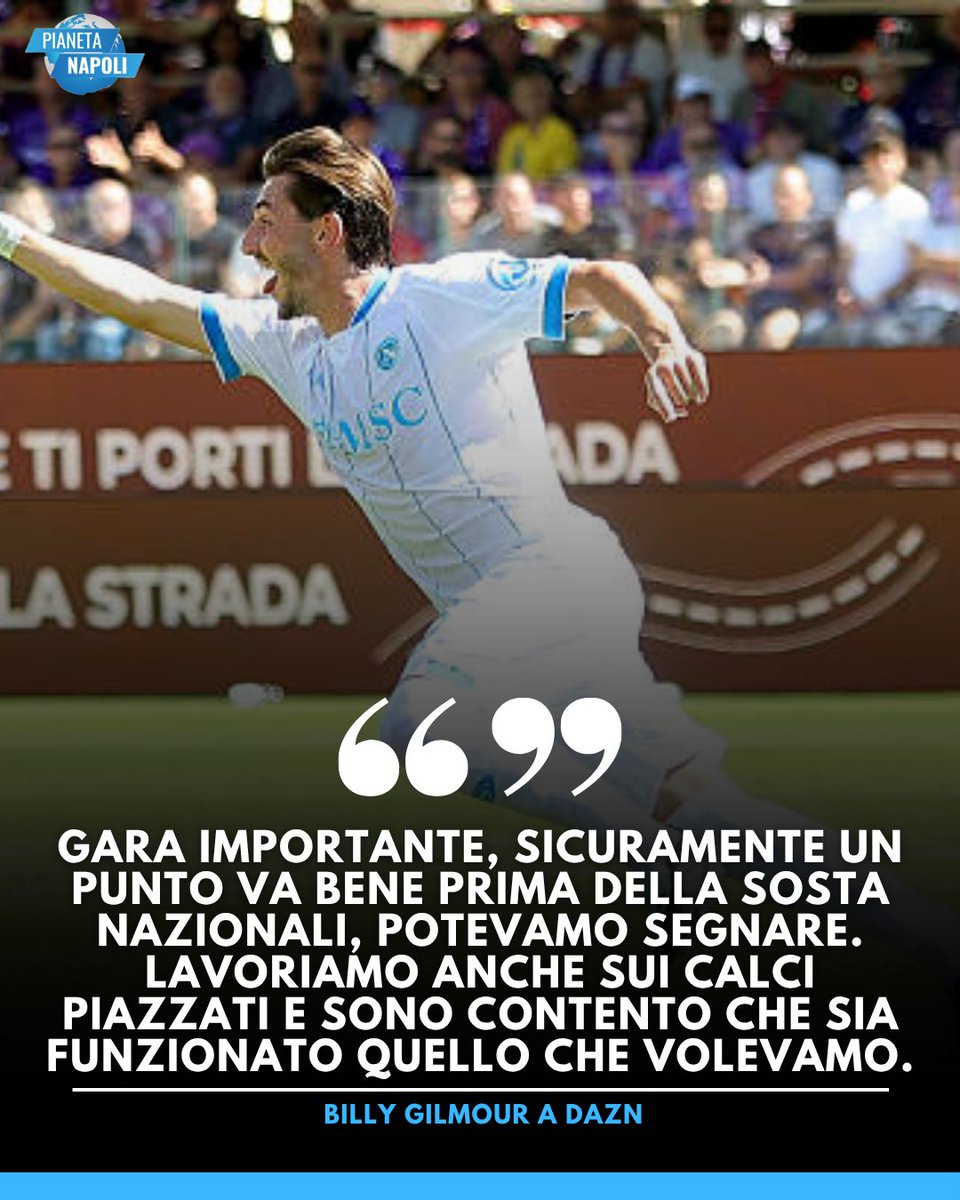 PianetaN's tweet photo. 🎙🔵 Le parole del centrocampista del Napoli, Billy #Gilmour, e del portiere azzurro al termine del match pareggiato per 1-1
#SscNapoli #FiorentinaNapoli https://t.co/6XJzUnc4iu
