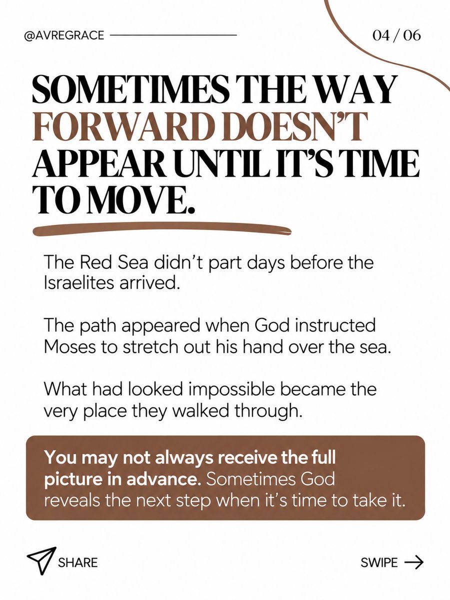 AvreGrace's tweet photo. Let me know in the comments if you’ve ever reached a point where you couldn’t see the way forward, but God made a way. https://t.co/PbmLCGwcxD