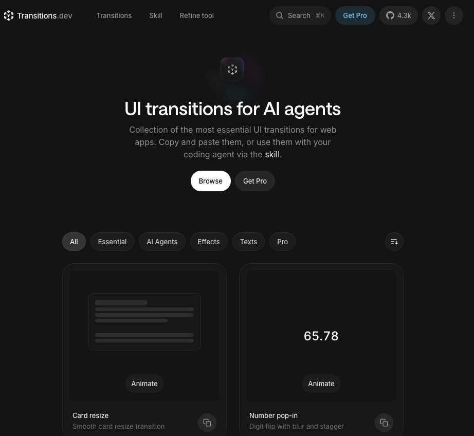 voidyaps's tweet photo. absolutely goated ui design / animation collections you should use:

- Rare UI ( https://t.co/vPoOzWsrDS )
- Obsidian UI ( https://t.co/wqUkp0yXcy )
- Design Spells ( https://t.co/O3qDWiyUqs )
- Transitions(.)dev  ( https://t.co/ZgWtscEyvo ) https://t.co/AnG0tzG8sC