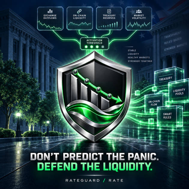 RATEGDRATE's tweet photo. How the $RATE treasury is funded:

Buy tax: 1%
Sell tax: 1%
70% → Community liquidity treasury
30% → Creators and protocol builders

No large team pre-mine.
No hidden treasury movement.
No permanent market intervention.
Everything remains visible on-chain. https://t.co/LYP8i4OVu8