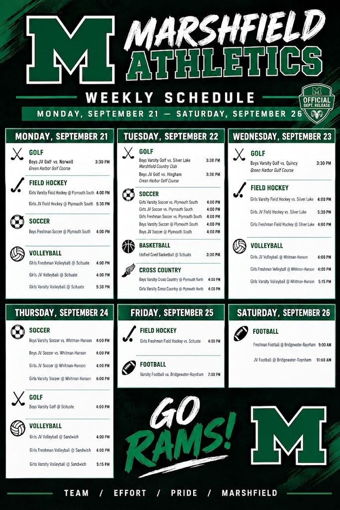 GORAMSathletics's tweet photo. Upcoming week! Good luck to all Athletes! https://t.co/2tKvFmmZok