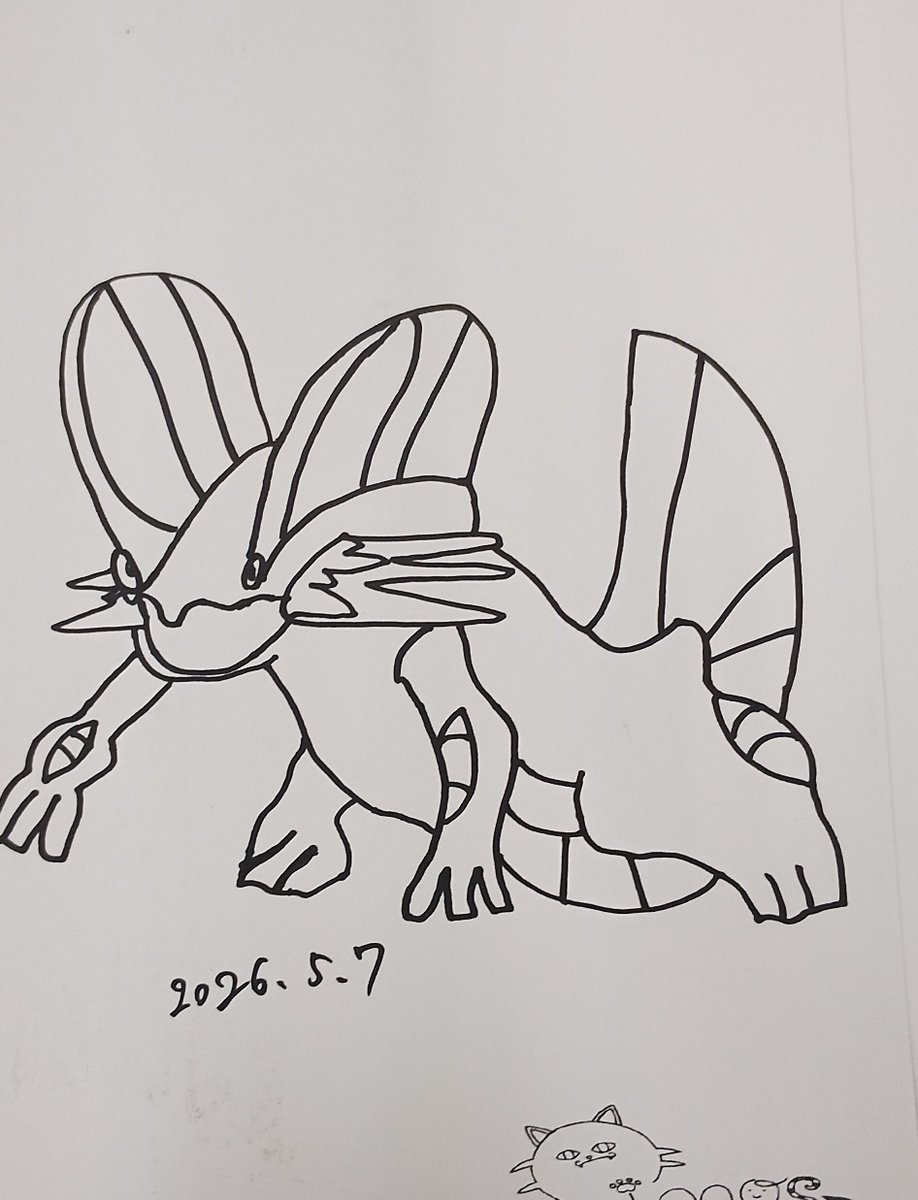 simoskoshiki's tweet photo. 【絵心選手権】パート539
5/7 描きました。
次回描いて欲しい絵募集中
  　#イラスト　#ポケモン
①この絵に付け足しで改造お願いいたします。
②この絵に大喜利お願いいたします。
➂絵心選手権へご参加お願いいまします。 https://t.co/l7v26I53jN