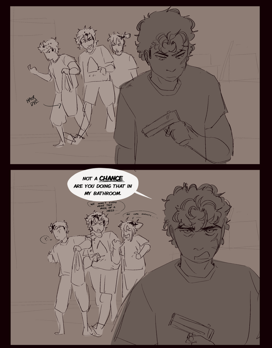 artandbrimstone's tweet photo. 3 kids with brightly dyed hair jason your bathroom is never going to be white again #jasontodd #teentitans #tt26 https://t.co/kc1VKkFiD2