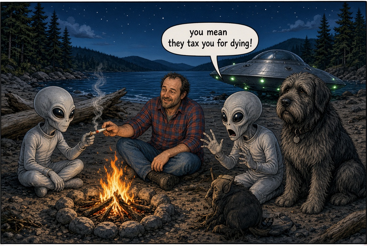 clif_high's tweet photo. You create it (manifest through thought and work), then they tax you. 
You get taxed when you spend it. 
You save it, and they tax you for growing it b/c you were smart enough to invest it in real assets. 
Then finally they tax it when you die (estate tax).
Perfectly obvious why you walk around annoyed  all the time.