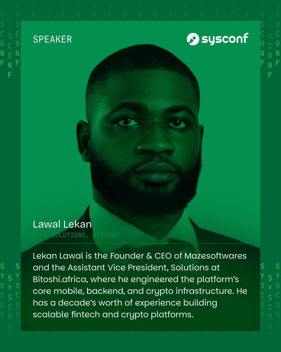 sysconf_'s tweet photo. We’re excited to announce Lekan Lawal (@lekxel) as a speaker at SysConf 2026!

His talk is titled “Building Reliable Multi-Chain Transaction Watchers Without Burning Your RPC Budget.”

At Bitoshi, reliably detecting crypto transactions across multiple blockchain networks initially seemed simple: poll blocks, inspect transactions, and match them against user wallets. However, the heterogeneity of the different networks (e.g., requiring execution traces, differing APIs, and cost of tracing high-throughput chains) made this a difficult and expensive challenge.

This talk discusses Lekan’s experience building the system and infrastructure for this process. He will show how the system evolved from block polling and RPC-heavy processing to a more event-driven architecture using provider webhooks and indexing pipelines.

#SysConf #SysConf26