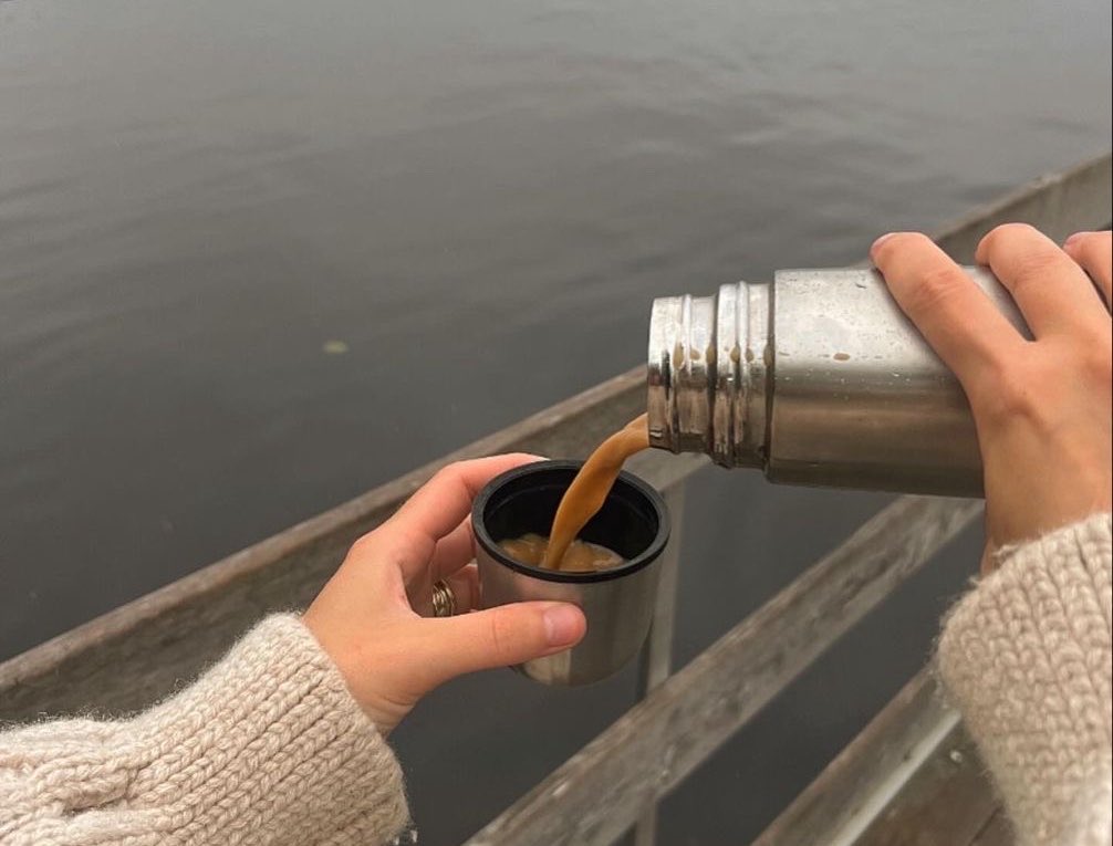 gracedemia's tweet photo. coffee on the bay this morning :) https://t.co/WFK91xmEvG