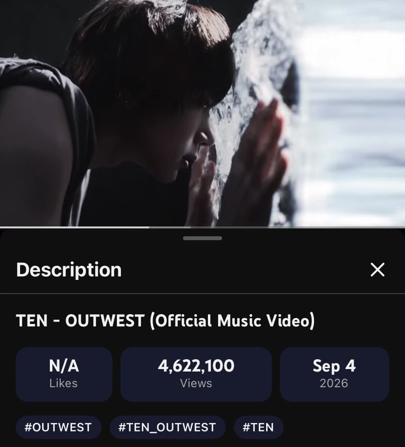 tenlee_team's tweet photo. Congratulations! 🎉

#TEN_OUTWEST Music video reaches over 4.6 million views on Youtube

🐱4,622,100 views
🐱https://t.co/Oc43peyVQk

#เตนล์ #TENLEE #TEN #텐 @TEN_offcl https://t.co/5Db1FuBYVn