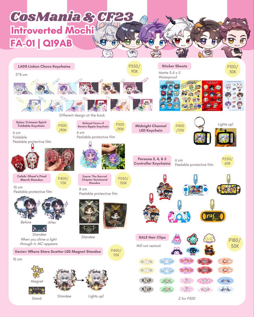 introvertedmoci's tweet photo. 🔁&amp; comment for giveaway!
#CosplayMania2026 and #CF23 Catalog
📍Table FA-01 &amp; Table Q19
🌸 Alien Stage, Project Sekai, Vocaloid, LADS, HoYo, Persona, Omori, Uma Musume, &amp; Blue Lock

Comifuro23 🇮🇩
https://t.co/kMKTJMOXD5
Local 🇵🇭
https://t.co/BEznKgYAN9

Map and giveaway guide👇 https://t.co/UuJIHUaNEt