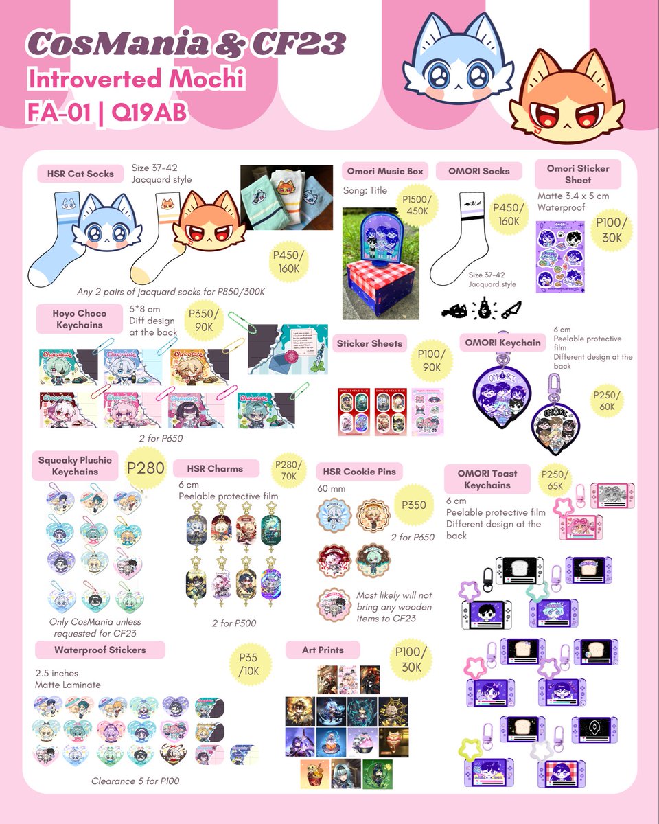 introvertedmoci's tweet photo. 🔁&amp; comment for giveaway!
#CosplayMania2026 and #CF23 Catalog
📍Table FA-01 &amp; Table Q19
🌸 Alien Stage, Project Sekai, Vocaloid, LADS, HoYo, Persona, Omori, Uma Musume, &amp; Blue Lock

Comifuro23 🇮🇩
https://t.co/kMKTJMOXD5
Local 🇵🇭
https://t.co/BEznKgYAN9

Map and giveaway guide👇 https://t.co/UuJIHUaNEt