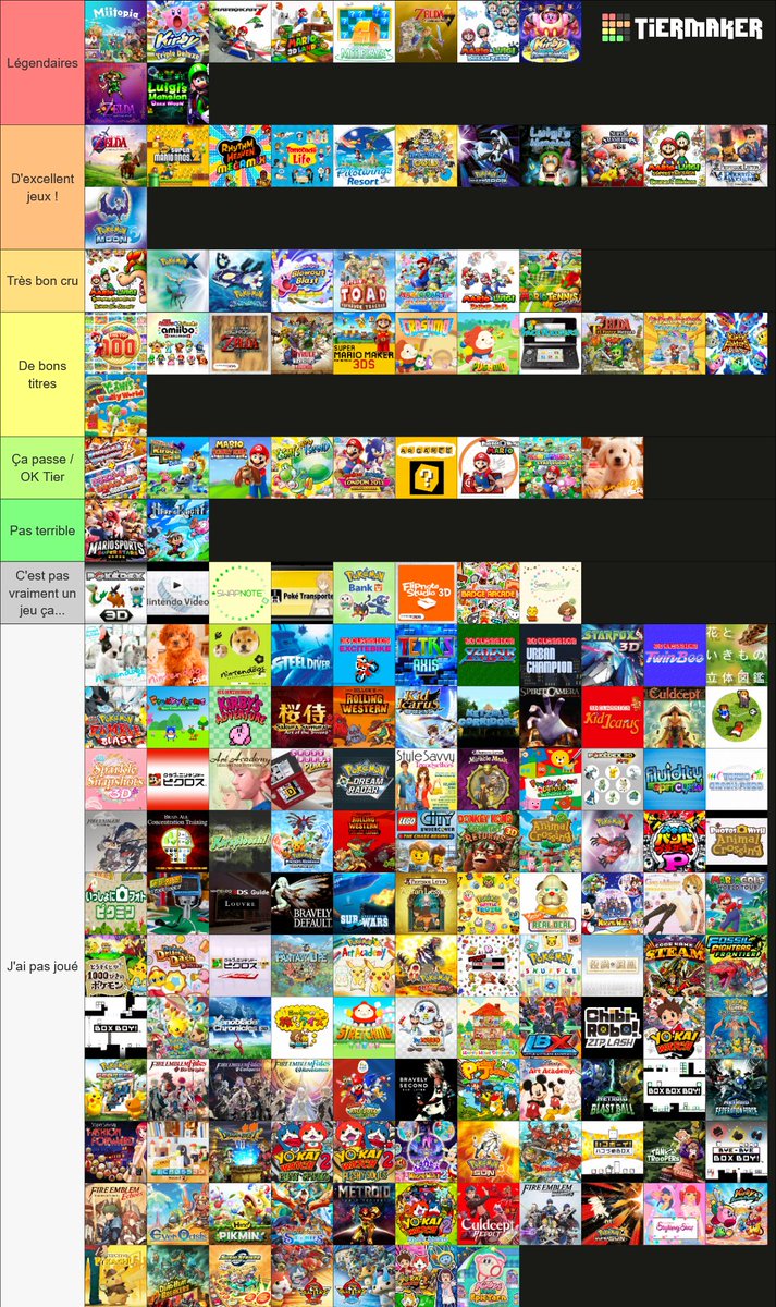 SeraphinDalber1's tweet photo. Mercredi dernier, en live, j'ai réalisé une tierlist des jeux #Nintendo3DS auquels j'ai pu joué. 😊
Quel est votre jeux préféré de cette console incroyable ? https://t.co/0VHV0F7EVm