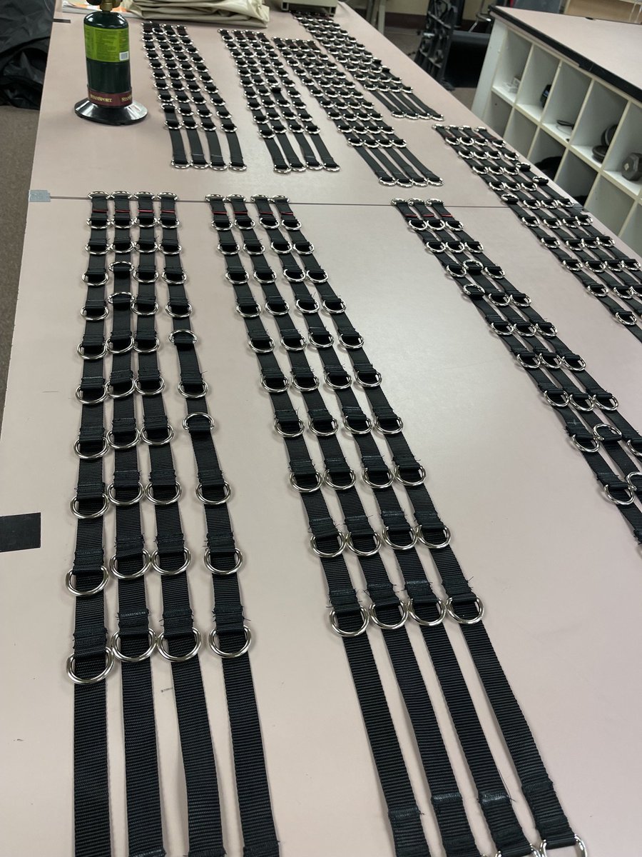JIMsupport's tweet photo. Hundreds of D-rings, one very organized Tuesday. 🔩🖤
Every strap made in-house — because "close enough" isn't a spec we work with. https://t.co/S99HgvDl9u