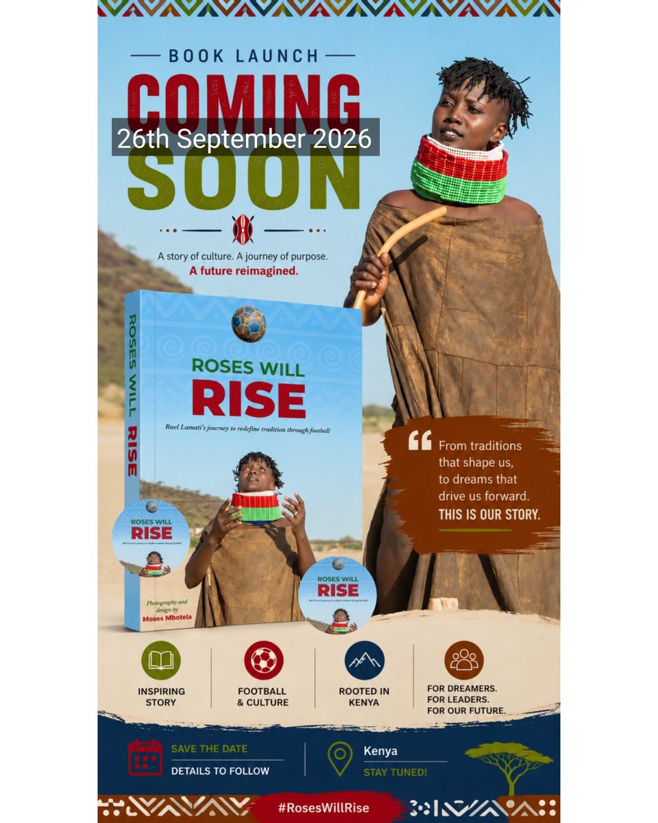 roseswillrise_'s tweet photo. The wait is almost over! The first physical copies of the Kenyan edition of Roses Will Rise are officially here! ⚽️📖🇰🇪

Join us for our big launch weekend in Turkana this Sept 25th &amp; 26th. 

Powerful stories, inspiring leaders, and a dream fully realized.

#BookLaunch #Turkana https://t.co/mAI79fKPDi