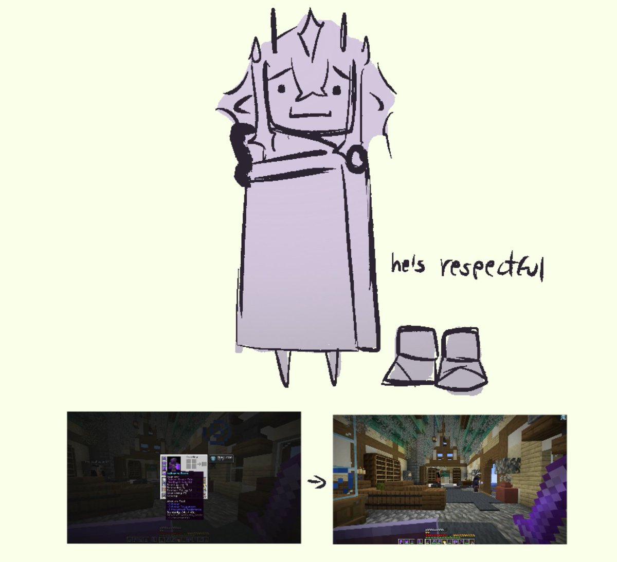 mmoychoart's tweet photo. #wemmbufanart he removed them bc of frost walker but i find this funnier https://t.co/JlyQP43w5W