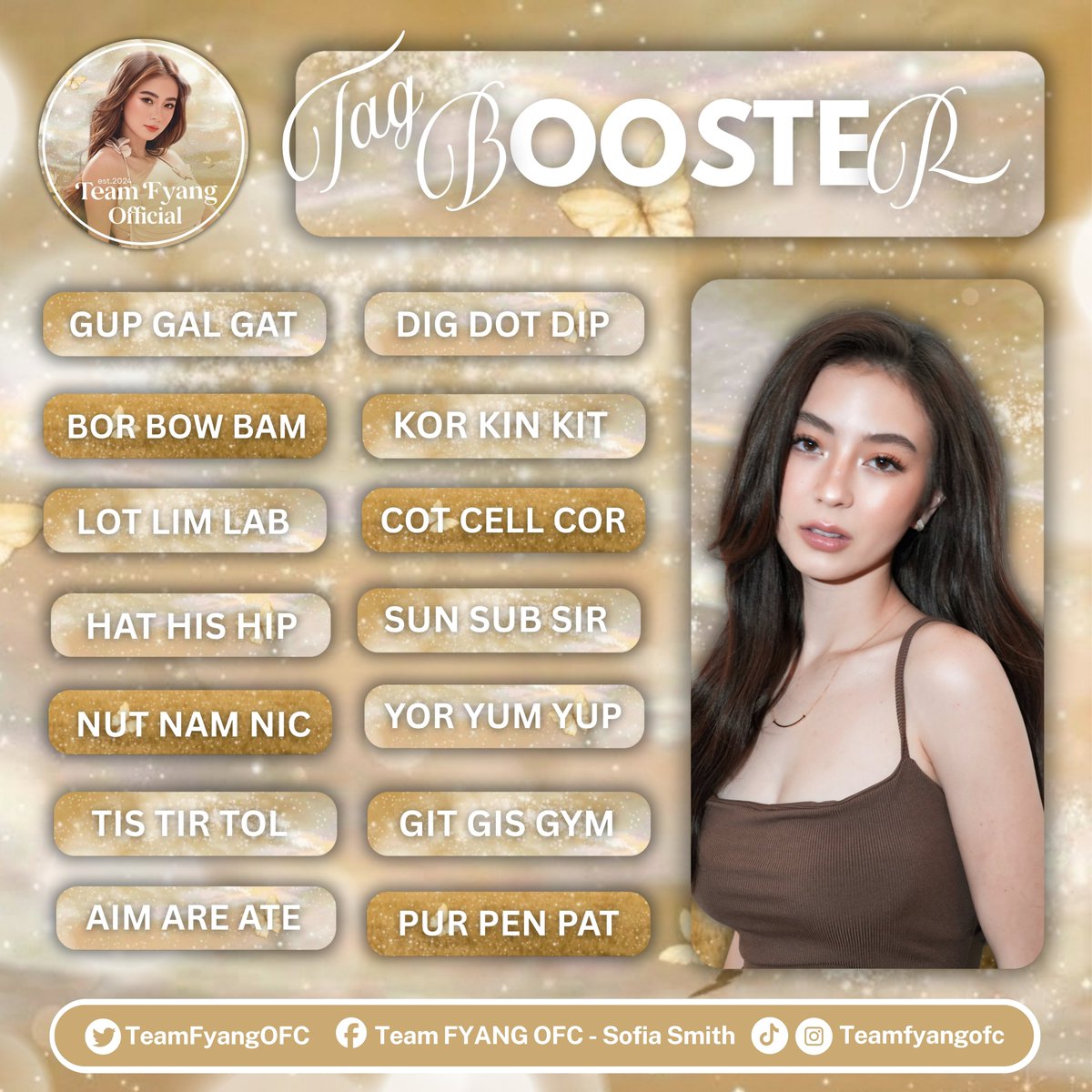 TeamFyangOFC's tweet photo. 𝐓𝐀𝐆 𝐁𝐎𝐎𝐒𝐓𝐄𝐑: 𝐎𝐍𝐄 .ᐟ

Time to boost the tagline. The energy for our Twitter Party is amazing, but we need to keep it going. Drop a reply to this tweet to help us boost the tag. 

Let’s aim for one thousand and as many replies as possible. Do not leave without completing the tag booster.

UNFILTERED KILIG JMFYANG
