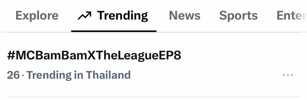 BamBamBooster's tweet photo. เจอน้องอยู่ที่ 26 บนเทรนด์ไทยด้วยครับ 🫶🏻💜😉

#MCBamBamXTheLeagueEP8
#XTheLeague #BamBam #뱀뱀 @BamBam1A https://t.co/eFqn89h8bq