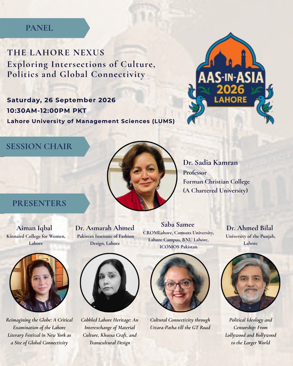 aiman1qbal's tweet photo. If you are attending AAS-in-Asia Lahore 2026, I would be happy to have you join the session. 

Hope to see you there! https://t.co/ehGeUV2IZk