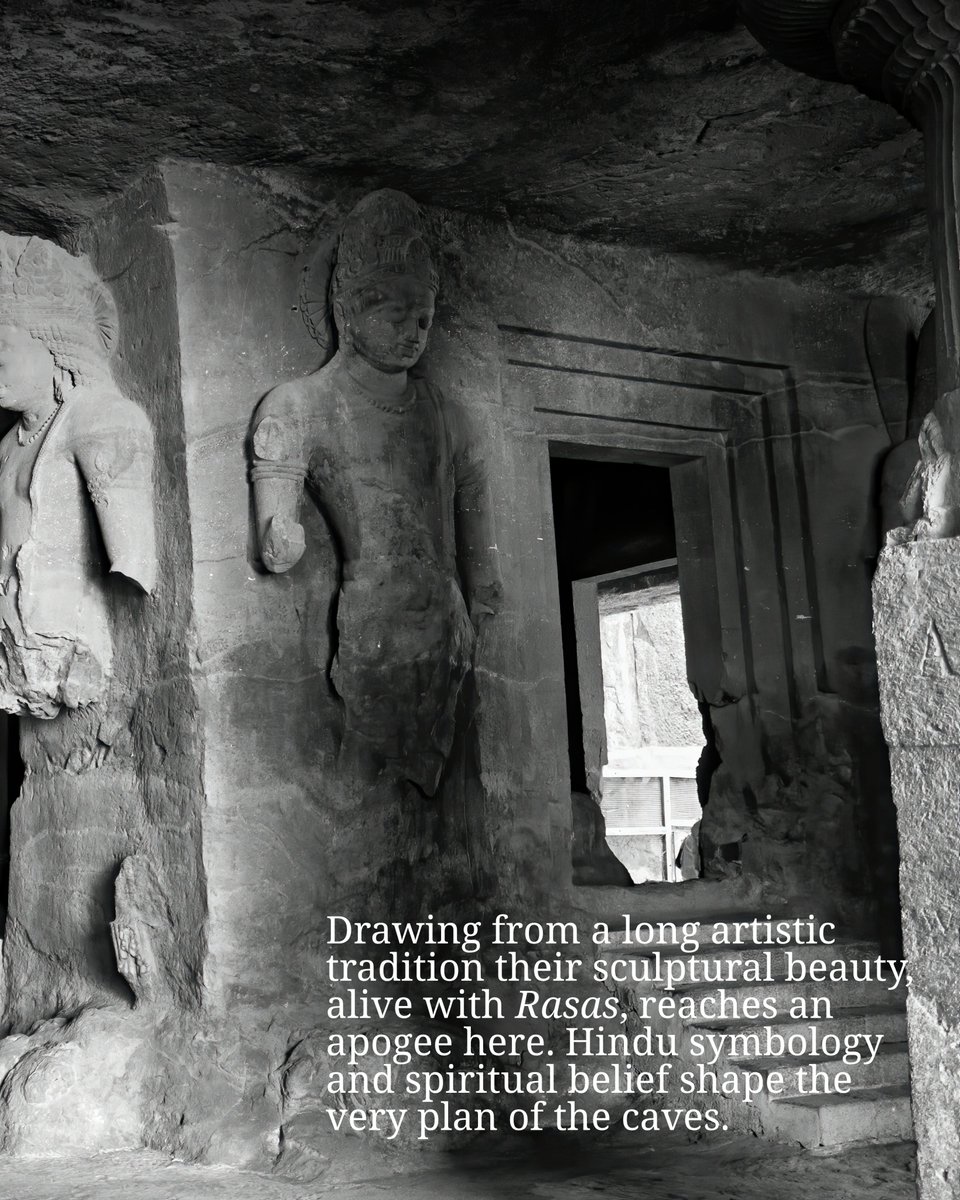 unescoindia's tweet photo. Carved in the mid‑5th to 6th centuries CE, these rock‑cut caves gather a collection of art linked to the cult of Shiva, where Indian art found one of its most perfect expressions, especially in the huge high reliefs of the main cave. https://t.co/5EgWHfkCY4